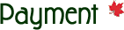 Payments written in Hardwood font with red maple leaf
